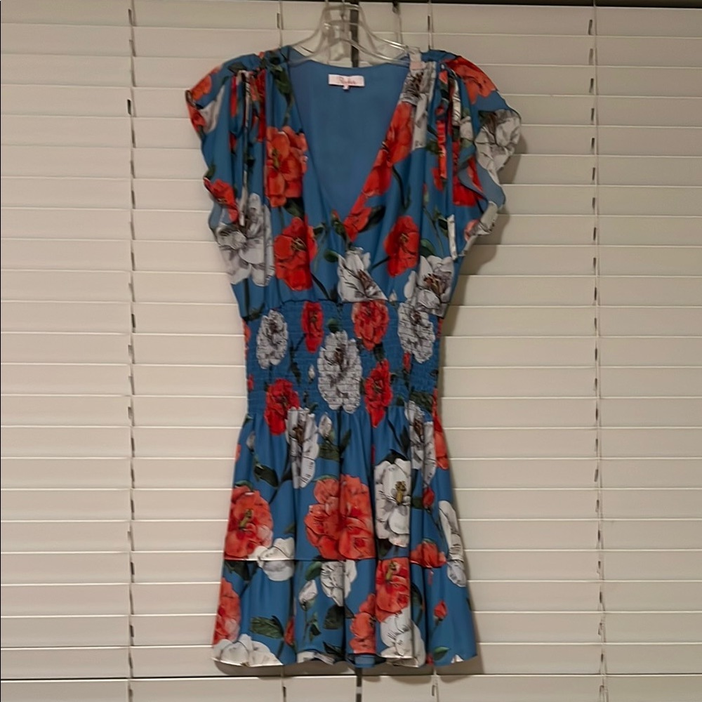 Parker Red and Blue Ruffled Smocked Sundress